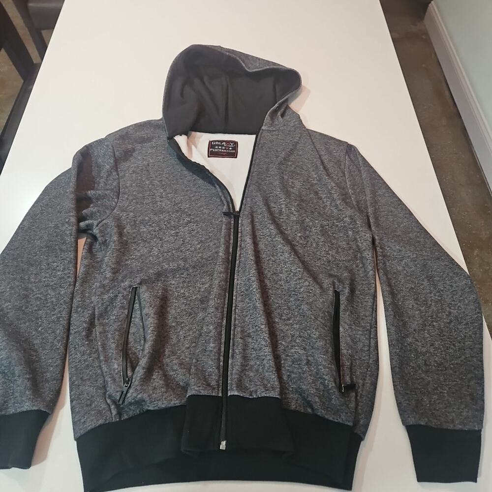 Galaxy By Harvic Men's Full Zip Sweater with Hood - Large